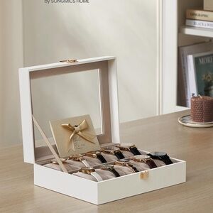 Elegant Watch Display Case with Glass Lid